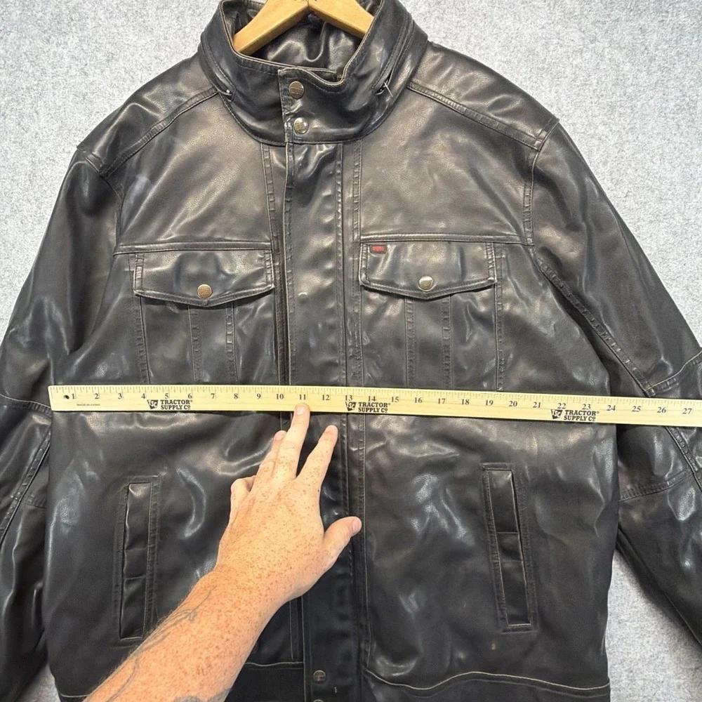 Levi's Men's Original Faux Leather Jacket Black Size XXL Full Zip Bomber Sherpa